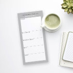 Grijs in Wit Minimale Eenvoudige Kruidenier Winkel Magnetisch Notitieblok<br><div class="desc">Schrijf uw boodschappenlijst op deze magnetische notitieblok voor een eenvoudige manier om uw route door de winkel te plannen tijdens het winkelen. De magnetische achterkant plakt op uw koelkast, metalen pantry deur of whiteboard commandocentrum. De eenvoudige, moderne lay-out in kalmerend grijs, zwart en wit met sans serif lettertypen zal elke...</div>