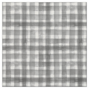 Grijs in witte Waterverf Gingham Gingham Gecontker Stof
