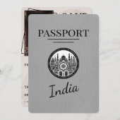 Grijs Indiaas paspoort Bewaar de datum Save The Date (Voorkant / Achterkant)