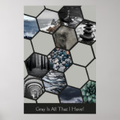 Grijs is alles wat ik heb! 11 Hexagon foto's Colla Poster (Voorkant)