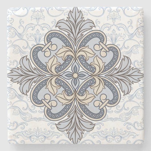 Grijs Italiaans Tegel Stone Onderzetter 5 (Voorkant)