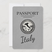 Grijs Italië paspoort Save The Date (Voorkant)