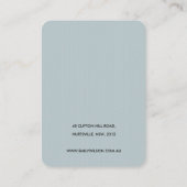 Grijs Ivoor Wit Bloemen Ketting Oorbel Display Visitekaartje (Achterkant)