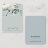 Grijs Ivoor Wit Bloemen Ketting Oorbel Display Visitekaartje (Voorkant / Achterkant)