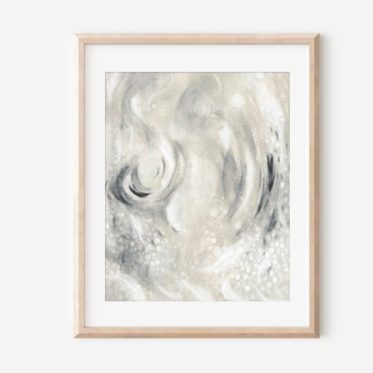 Grijs Ivoren Hedendaags Abstract Kunst Poster