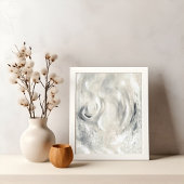 Grijs Ivoren Hedendaags Abstract Kunst Poster