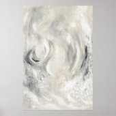 Grijs Ivoren Hedendaags Abstract Kunst Poster (Voorkant)