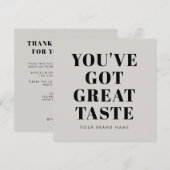 Grijs je hebt een geweldige smaak dankkaart kaart (Voorkant / Achterkant)