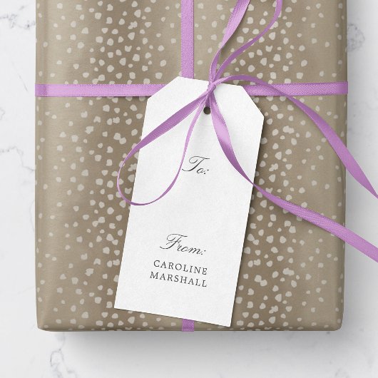 Grijs Kalligrafie Type Eenvoudig en Elegant Cadeaulabel
