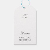 Grijs Kalligrafie Type Eenvoudig en Elegant Cadeaulabel (Voorkant)