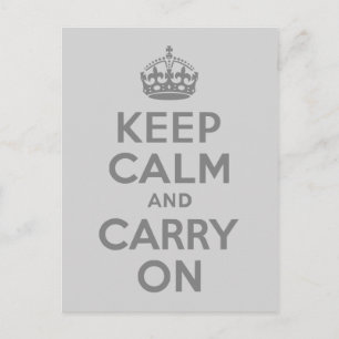 Grijs kalm houden en doorgaan briefkaart