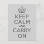 Grijs kalm houden en doorgaan briefkaart (Voorkant)