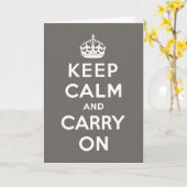 Grijs kalm houden en doorgaan kaart (Gele Bloem)