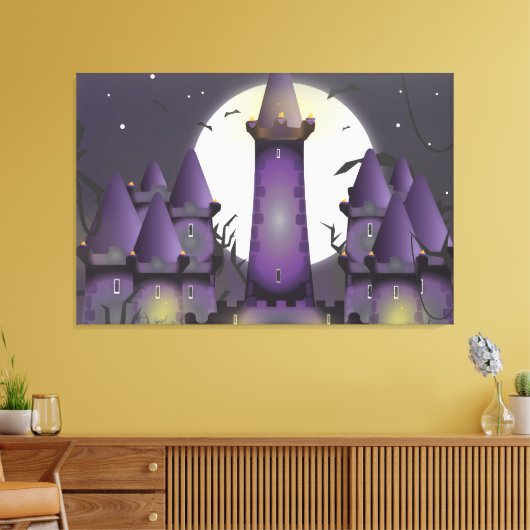 Grijs Kasteel Canvas Afdruk (Insitu (Woonkamer))