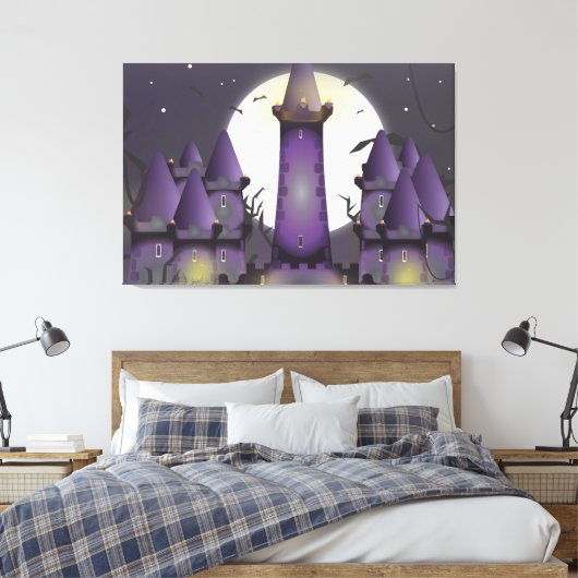 Grijs Kasteel Canvas Afdruk (Insitu (Slaapkamer))