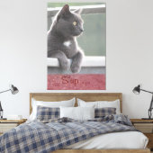 Grijs Kat Canvas Afdruk (Insitu (Slaapkamer))