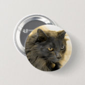 Grijs Kat IIII van Kerstmis Ronde Button 5,7 Cm (Voorkant /achterkant)