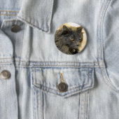 Grijs Kat IIII van Kerstmis Ronde Button 5,7 Cm (In situ)