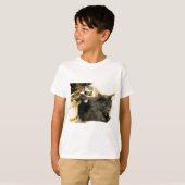 Grijs Kat IIII van Kerstmis T-shirt (Voorkant volledig)