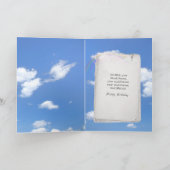 Grijs kat in gras verjaardag kaart (Binnen)