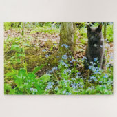 Grijs Kat Legpuzzel (Horizontaal)