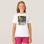 Grijs Kat Party Dier T-shirt (Voorkant volledig)