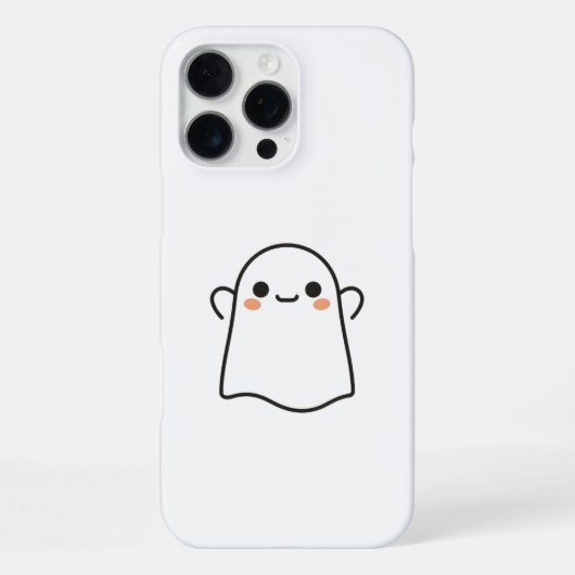 Grijs Kawaii telefoonhoesje voor iPhone 16 Pro Max Hoesje (Achterkant)