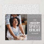 Grijs | Kerst bakgeesten helder foto Feestdagenkaart (Voorkant / Achterkant)