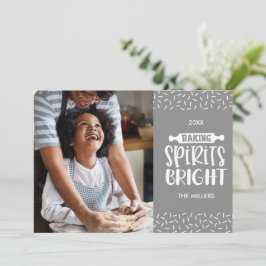 Grijs | Kerst bakgeesten helder foto Feestdagenkaart