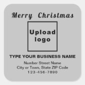 Grijs Kerst Business Square Shape Sticker (Voorkant)