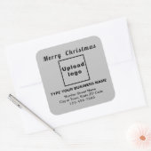 Grijs Kerst Business Square Shape Sticker (Envelop)