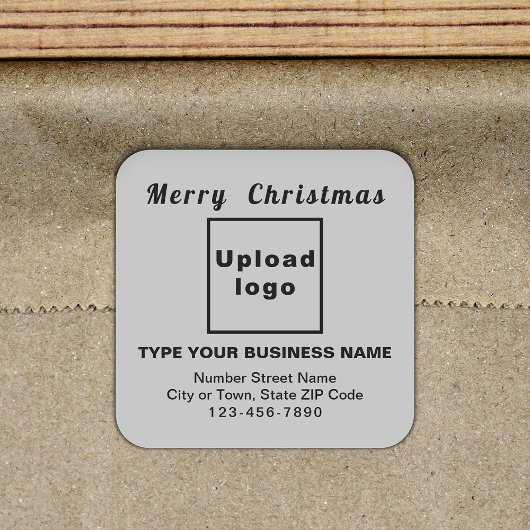 Grijs Kerst Business Square Shape Sticker