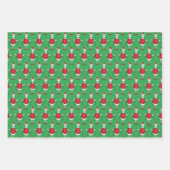 grijs kerstgroen patroon inpakpapier vel (Voorkant 3)