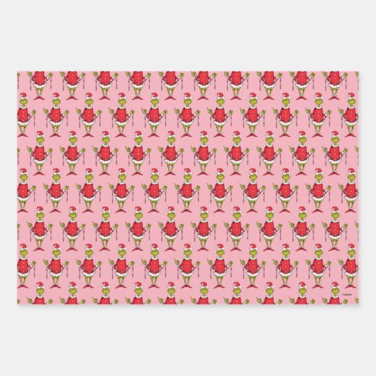  grijs kerstroze patroon inpakpapier vel (Voorkant 2)