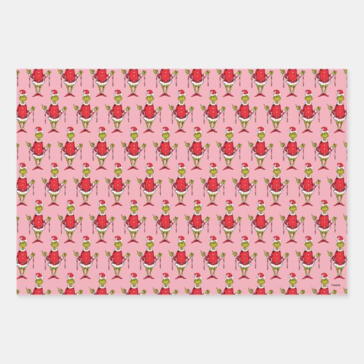  grijs kerstroze patroon inpakpapier vel (Voorkant)