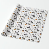 Grijs Kind Halloween Cute Baby Kinderen Cadeaupapier (Uitgerold)