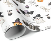 Grijs Kind Halloween Cute Baby Kinderen Cadeaupapier (Rol Hoek)