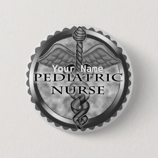 Grijs Kinderverpleegkundige aangepaste naam Ronde Button 5,7 Cm