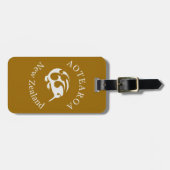 Grijs Kiwi met Koru, Aotearoa, Nieuw-Zeeland Bagagelabel (Voorkant horizontaal)