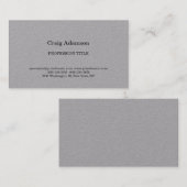 Grijs Klassiek Elegant Plain Eenvoudig Minimalisti Visitekaartje (Voorkant / Achterkant)