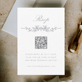 Grijs Klassiek Frans Bloemen Border Wedding RSVP