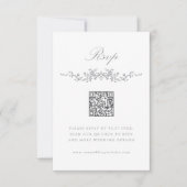 Grijs Klassiek Frans Bloemen Border Wedding RSVP (Voorkant)