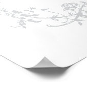 Grijs Klassiek Frans Bloemen Huwelijk Welkomstbord Poster (Hoek)