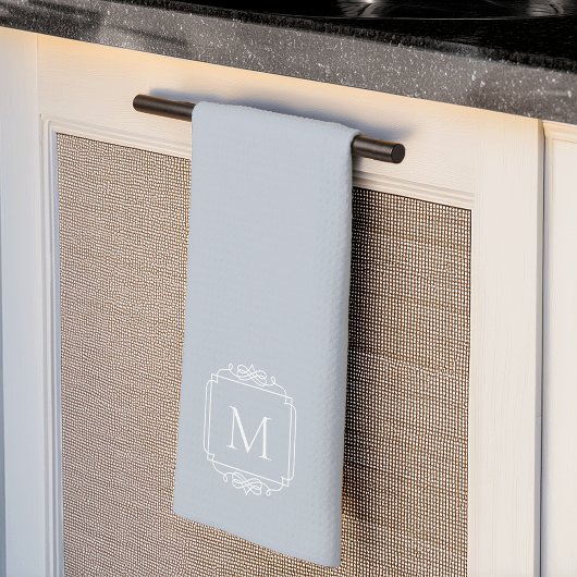 Grijs | Klassiek Lijst monogram Theedoek