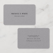 Grijs Klassiek Minimalistisch Professioneel Elegan Visitekaartje (Voorkant / Achterkant)