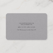 Grijs Klassiek Minimalistisch Professioneel Elegan Visitekaartje (Achterkant)