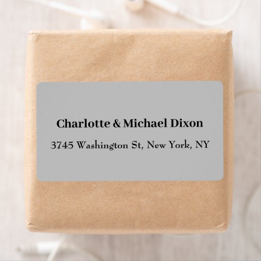 Grijs Klassiek Stijlvolle Elegante Familienaam Etiket (Insitu)