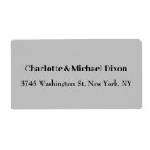 Grijs Klassiek Stijlvolle Elegante Familienaam Etiket (Voorkant)