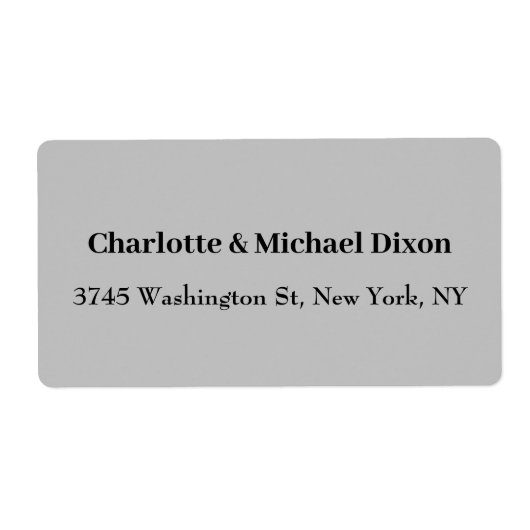 Grijs Klassiek Stijlvolle Elegante Familienaam Etiket (Voorkant)