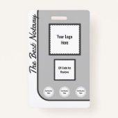 Grijs Klassieke Stijl Notaris Openbaar ID Badge QR (Achterkant)